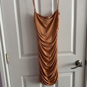 Oh Polly Caramel brown dress never worn size us 4 uk 8